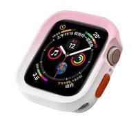 HKIDKK Funda de TPU para Apple Watch Series Ultra 49 mm 9 8 7 41 mm 45 mm, carcasa con marco de parachoques para iWatch 6 5 SE 4 40 44 mm(Pink white,40mm)