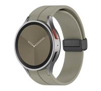 HKIDKK Silicone Strap for Samsung Watch 4/5/6 40 44mm 5 Pro 45mm Band Magnetic Buckle Galaxy Watch 4/6Classic 42 43MM 46 47MM Watchbands(Titanium gray,Watch 4 5 40mm 44mm)