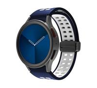 HKIDKK Silicone Strap for Samsung Watch 4/5/6 40 44mm 5 Pro 45mm Band Magnetic Buckle Galaxy Watch 4/6Classic 42 43MM 46 47MM Watchbands(Black white,Watch 4Classic 42 46)