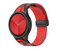 HKIDKK Silicone Strap for Samsung Watch 4/5/6 40 44mm 5 Pro 45mm Band Magnetic Buckle Galaxy Watch 4/6Classic 42 43MM 46 47MM Watchbands(Camo red,Watch 4Classic 42 46)