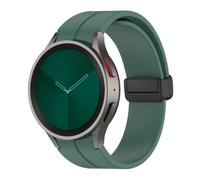 HKIDKK Silicone Strap for Samsung Watch 4/5/6 40 44mm 5 Pro 45mm Band Magnetic Buckle Galaxy Watch 4/6Classic 42 43MM 46 47MM Watchbands(Dark green,Watch 4 5 40mm 44mm)