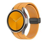 HKIDKK Silicone Strap for Samsung Watch 4/5/6 40 44mm 5 Pro 45mm Band Magnetic Buckle Galaxy Watch 4/6Classic 42 43MM 46 47MM Watchbands(Yellow,Watch 4 5 40mm 44mm)