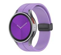 HKIDKK Silicone Strap for Samsung Watch 4/5/6 40 44mm 5 Pro 45mm Band Magnetic Buckle Galaxy Watch 4/6Classic 42 43MM 46 47MM Watchbands(Light purple,Watch 6Classic 43 47)