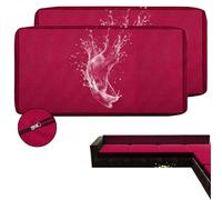 HKJGNH Pack 2/1 Impermeable Funda de Cojín de Asiento de Sofá Exterior con Cremallera, Funda de Muebles Fondo Elástico Antideslizante para Interior(#9,60x55cm(2er-Pack))