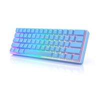 HKKB GK61 Mechanical Gaming Keyboard 60 Percent | 61 RGB Rainbow LED Backlit Programmable Keys | USB Wired | For Mac and Windows PC | Hotswap Gateron Mechanical Red Switches | Blue