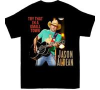 HKKREVVUY Hot Jason Aldean Try That In A Small Town Cotton Unisex All Size ShirtBlackXL