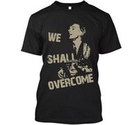 HKKREVVUY Limited NWT! Pete Seeger We Shall Overcome American Folk Singer T-ShirtBlackXL