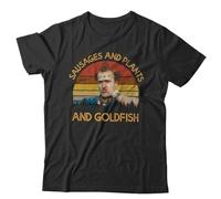 HKKREVVUY Sausages and Plants and Goldfish Unisex Tshirt The Young Ones Vyvyan Funny RetroBlackXL