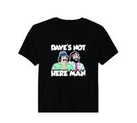 HKKREVVUY Vintage Cheech and Chong Dave's Not Here Short Sleeve T-shirtBlackXXL