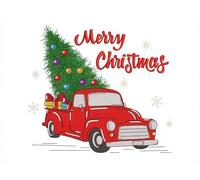 HKLIOPU Kit de punto de cruz de Navidad 11CT, juego de bordado para adultos, punto de cruz, árbol de Navidad de camión, manualidades, imágenes de bordado preimpresas, punto de cruz para principiantes