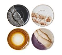 HKliving 4 Platos de café 70's Ø13 cm Mutli