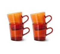 HKliving 4 Tazas de café de vidrio 70's 20 cl Amber brown