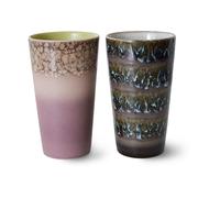HKliving 70's 2 Tazas de café latte 28 cl Forest