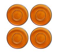 HKliving Plato de café de vidrio 70's Ø10.6 cm Amber brown