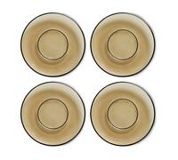 HKliving Plato de café de vidrio 70's Ø10.6 cm Mud brown