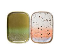 HKliving Set de 2 bandejas pequeñas 70's Asteroids / Grass