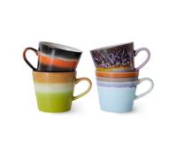 HKliving Set de 4 tazas de capuchino 70's Solid