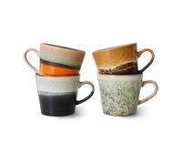 HKliving Set de 4 tazas de capuchino 70's Verve