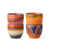 HKliving Set de tazas 70's. 25 cl 4-pack Java