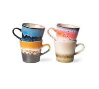 HKliving Set de tazas de cerámica Americano. 70's 4-pack 26 cl Pegasus