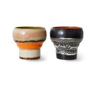 HKliving Set de tazas lungo 70's. 24 cl 2-pack Basalto