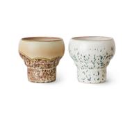 HKliving Set de tazas lungo 70's. 24 cl 2-pack Coral