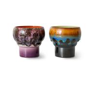 HKliving Set de tazas lungo 70's. 24 cl 2-pack Fusionar
