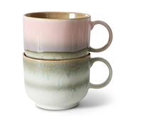 HKliving Taza de té 70's 42.5 cl 2 piezas Nova