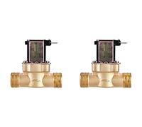 Hklshyd 2X Interruptor de La Válvula de Agua Válvula Solenoide de Latón G3 / 4 Pulgadas AC220V para Calentador de Agua