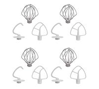 Hklshyd 4X K45DH Gancho para Amasar K45B Batidor Plano Revestido K45WW Alambre para Batidora Apto para Batidora con Tazón de 4.5Qt 5 Qt para Kitchen Aid