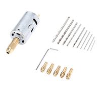 Hklshyd Mini Juego de Brocas de Mano EléCtricas DC 12V Motor 0,5-3Mm HSS Broca Helicoidal con 5 Uds Portabrocas Se Adapta una la de PerforacióN