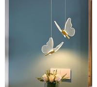 HKLY Lámpara Colgante LED Mariposa Decoración Luces Colgantes Niños Dormitorio Luces 3000K-6500K Lámpara de Techo Moderno Acrílico Mesita de Noche Habitación Iluminación Decorativa (A2)