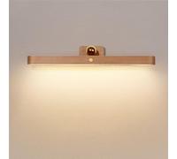 HKLY Lampara Pared Madera LED Regulable con Control Táctil, Aplique de Pared Interior Pilas Recargable USB Lampara de Mesilla Magnética Inalámbrica Luz de Pared para Bano Armarios Cocina,4000K