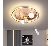 HKLY Luz de Techo LED Lámpara de Habitación Infantil, Lámpara de Techo Regulable con Mando a Distancia Astronauta Luna Luces de Techo, Decorativa Luz Moderna Plafon Techo Redondo 50cm 68 W