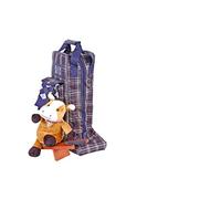 HKM 560967, Bolsa para Botas de Equitación Unisex Adultos, Azul (Blau/Karo), M
