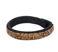 HKM 9035 Amanda - Pulsera de Piel con Piedras Finas (sin níquel, 22 cm)