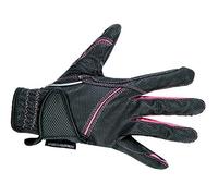 HKM 9139 - Guantes de hípica para adulto (talla S), color negro y rosa