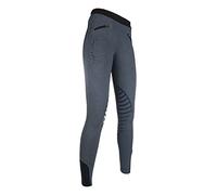 HKM 9228 Starlight - Leggings de equitación para niña, de Silicona, Color Gris/Negro, 170/176