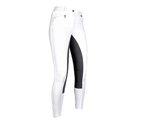 HKM Basic Belmtex Grip 3/4 Pantalones de Montar para Mujer Blanco/Negro 34