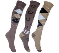 HKM Cardiff Calcetines de equitación, marrón/Beige, M para Mujer