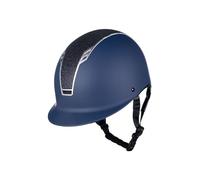 HKM Casco de equitación Glitter Azul Oscuro/Plateado S