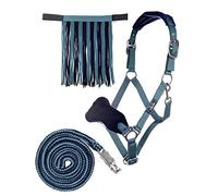 HKM Conjunto Cabestro + Punto-10734 Navy Vollblut