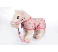 HKM Set de estrellas para pony Cuddle Pony, manta, cabestro y punto para pony de peluche, color rosa