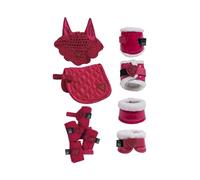 HKM Cuddle Pony Set de equitación, Unisex, Rojo, Talla única