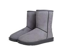 HKM Davos 11126 Botas para todo tipo de clima, imitación de ante, forro cálido de peluche, gris, 32