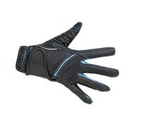 HKM Fashion Guantes de equitación, Unisex Adulto, Negro/Azul Claro, 12