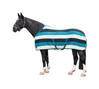 HKM Fashion Stripes 4710-8054-0018 - Manta para Caballo, Talla 115, Color Negro, Blanco y Verde