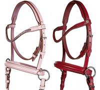 HKM Funny Horses2 Cabezada Bitless p. caballos de m. Rosa Shetland | Zócalo anatómico de color rosa brillante para Shettys. Correa nasal que distribuye la presión para una máxima comodidad.