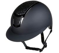 HKM Glamour Shield Casco de Montar, Mujeres, Negro/Negro, 59-61 cm