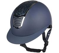 HKM Glamour Shield Cascos de equitación, Unisex Adulto, 6971 Azul Oscuro/Plateado, 56-58 cm